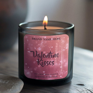 Pegatinas de velas chic de besos de San Valentín