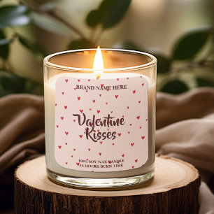 Pegatinas de velas de besos de San Valentín con di