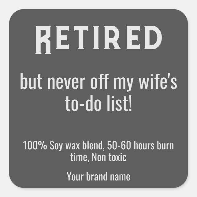 Pegatinas de velas de retiro de texto simple (Anverso)