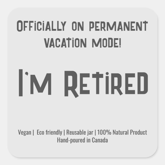 Pegatinas de velas de retiro de texto simple (Anverso)