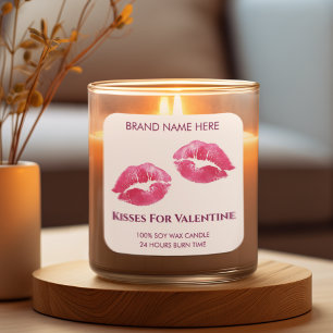 Pegatinas de velas personalizadas de besos de San
