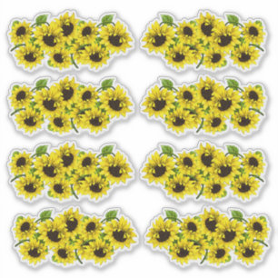 Pegatinas de verano de verano con forma de girasol