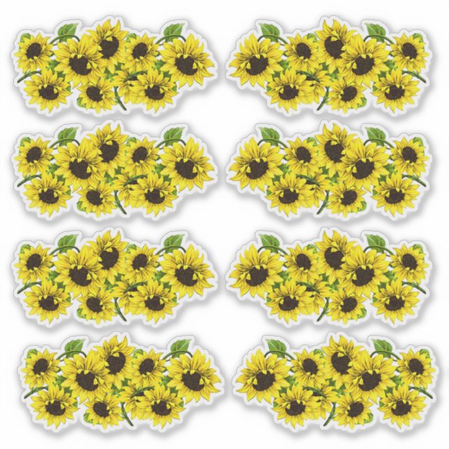 Pegatinas de verano de verano con forma de girasol (Anverso)