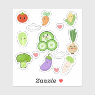 Pegatinas de Verduras Kawaii Adorables
