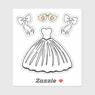 Pegatinas de vestido de novia 