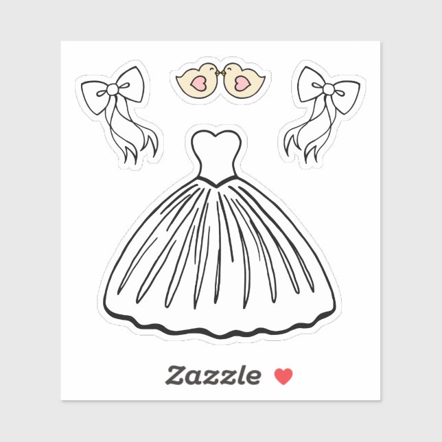 Pegatinas de vestido de novia  (Hoja)