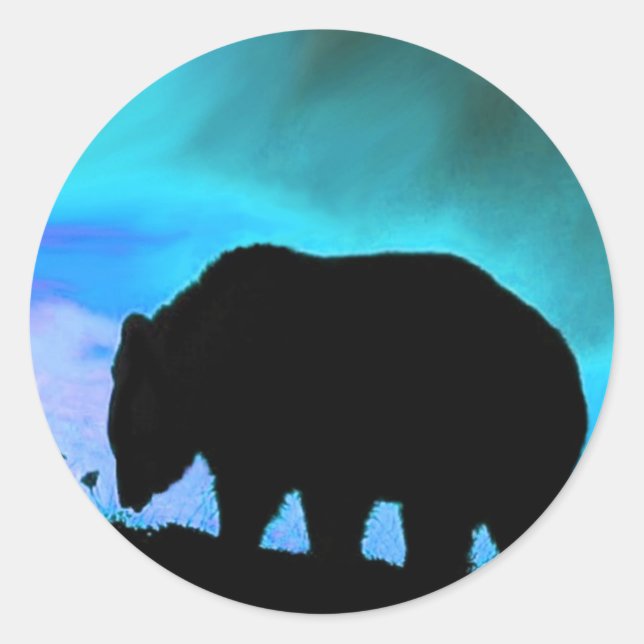 Pegatinas de vida salvaje de animales grizzly (Anverso)