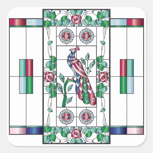 Pegatinas de vidrio de Mah Jongg Seted (Anverso)