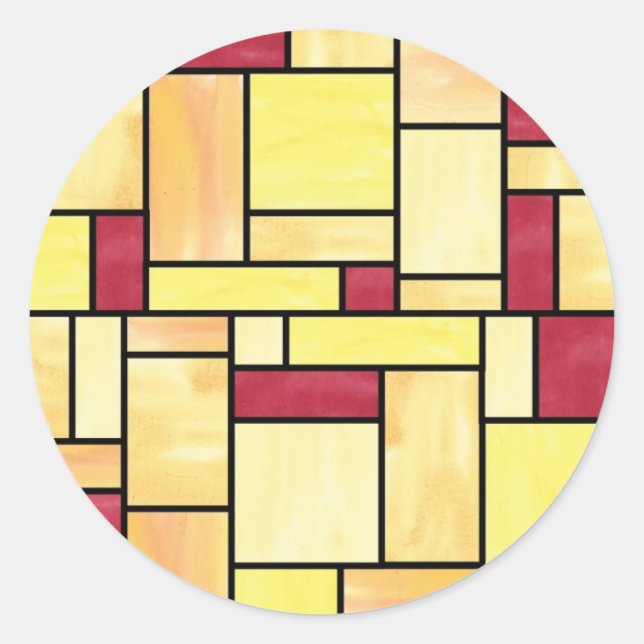 Pegatinas de vidrio de tinte amarillo y rojo (Anverso)