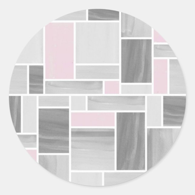 Pegatinas de vidrio manchado gris y rosa (Anverso)