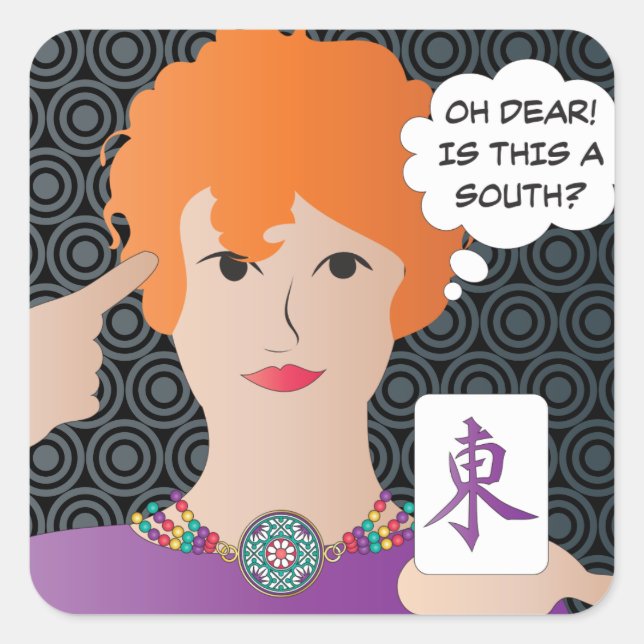 Pegatinas de Vientos de Mah Jongg Sayings (Anverso)