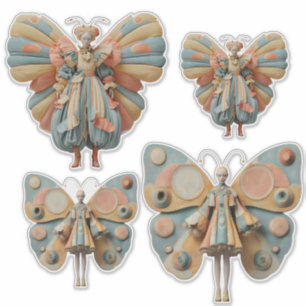 Pegatinas de vinilo de chicas mariposa extravagant