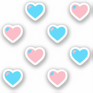 Pegatinas de vinilo de corazones Orgullo Trans