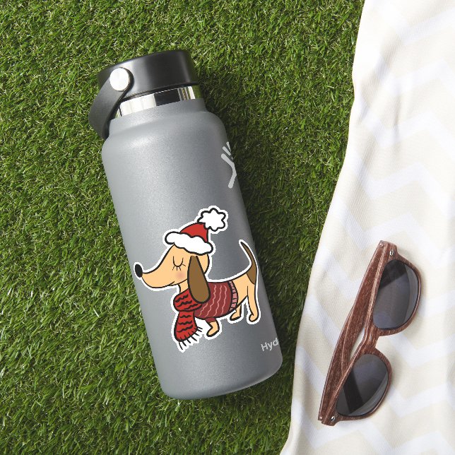 Pegatinas de vinilo de dachshund adorables de invi (HydroFlask Insitu)
