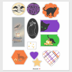 Pegatinas de vinilo de gatos negros y diseños de H