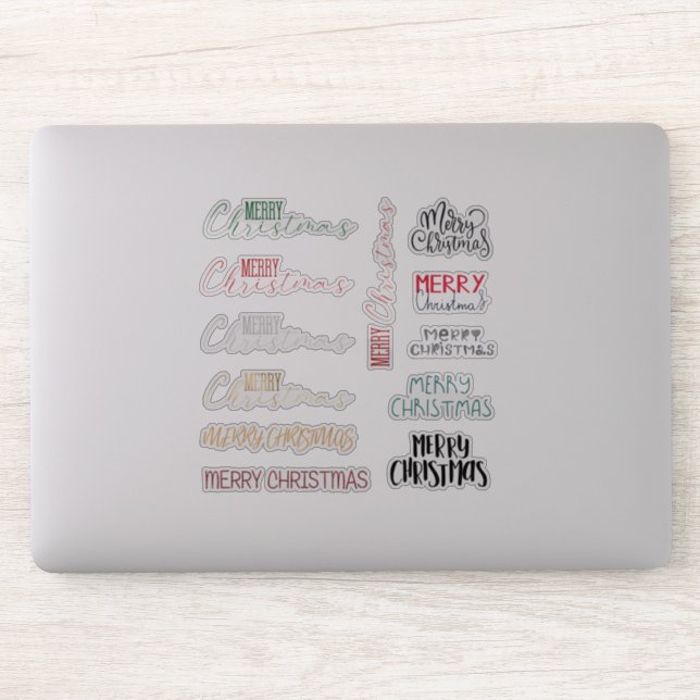 Pegatinas de vinilo de Personalizado navideño de F (Ordenador)