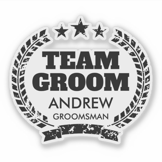 pegatinas de vinilo de personalizado Team Groom pa (Anverso)