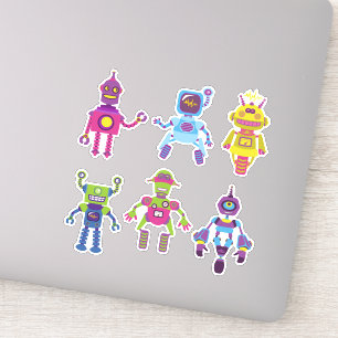 Pegatinas de vinilo de robots espaciales