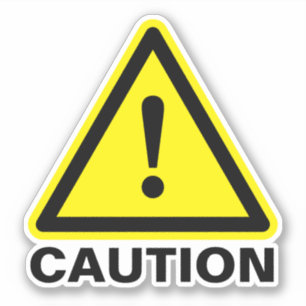 Pegatinas de vinilo de signo de precaución del tri