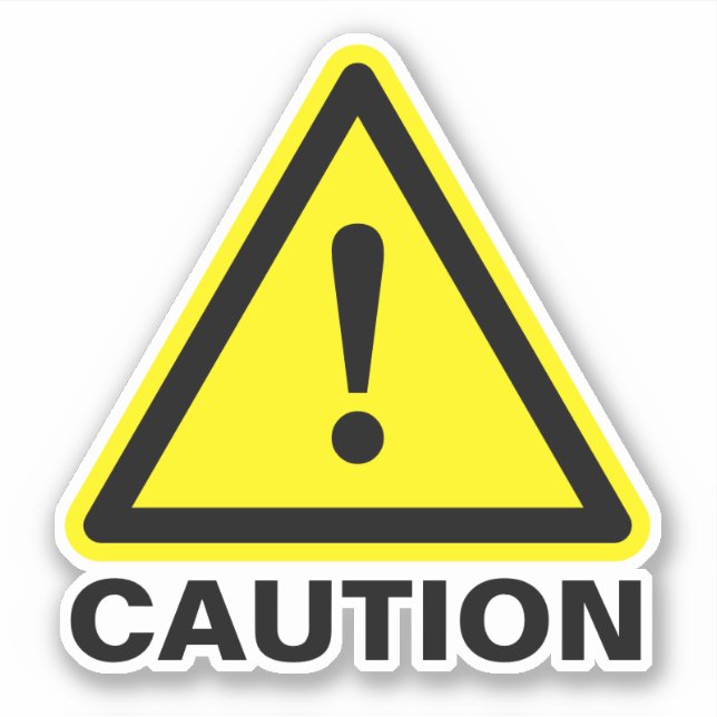 Pegatinas de vinilo de signo de precaución del tri (Anverso)