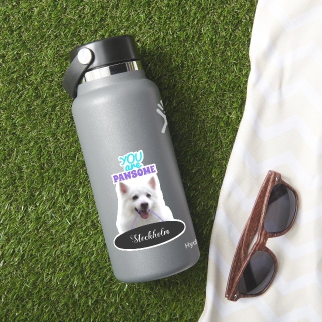 Pegatinas de vinilo de Spitz Purple Pawsome (HydroFlask Insitu)
