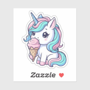 Pegatinas de vinilo de unicornio de helado de unic