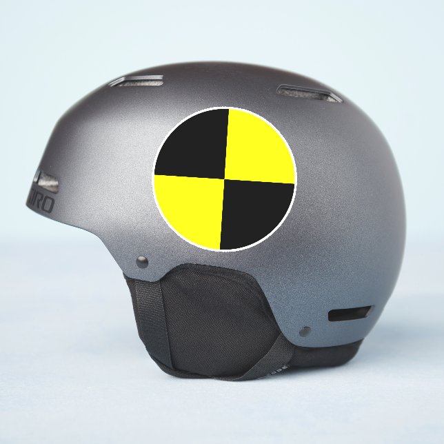 Pegatinas de vinilo del ensayo de choque | negro y (Lado del casco)