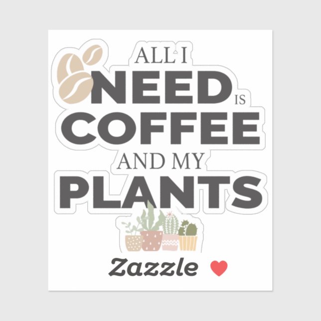 Pegatinas de vinilo para amantes de café y plantas (Hoja)