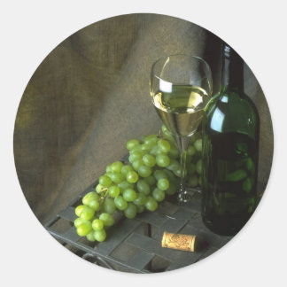 Pegatinas de vino blanco y uvas verdes