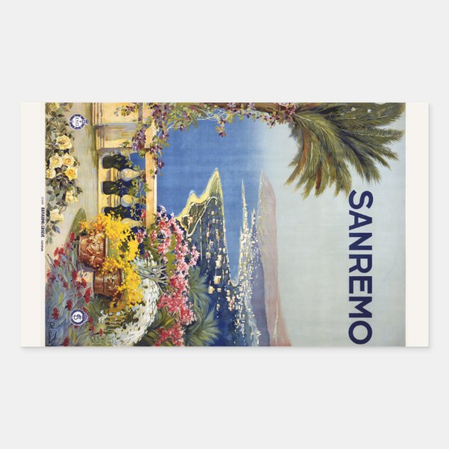 Pegatinas de Vintage Sanremo Italia (Anverso)