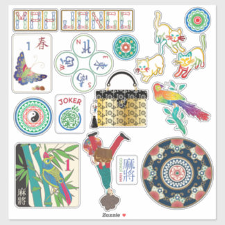 Pegatinas de Vinyl de Mah Jongg Mix02