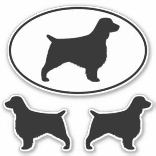 Pegatinas de Vinyl de Welsh Springer Spaniel Silho
