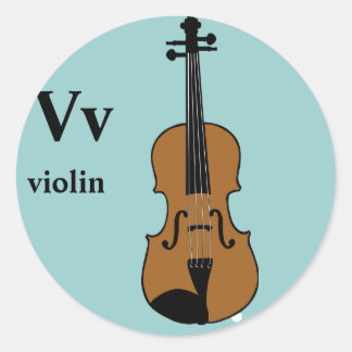 Pegatinas de violín de la carta V