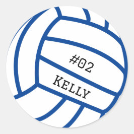 Pegatinas de voleibol azul personalizados
