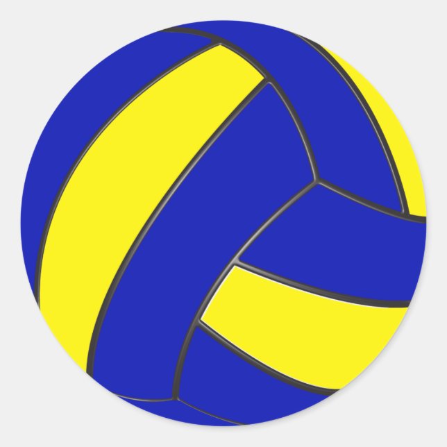 Pegatinas de voleibol azul y amarillo (Anverso)