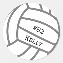 Pegatinas de voleibol gris personalizados