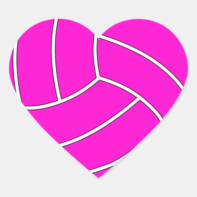 Pegatinas de Voleibol Heart (Anverso)