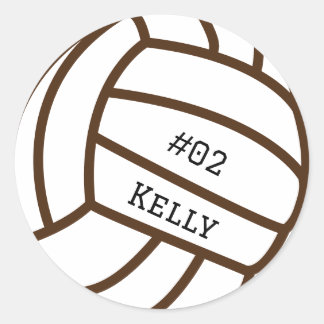 Pegatinas de voleibol marrón personalizados