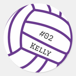 Pegatinas de voleibol púrpura personalizados