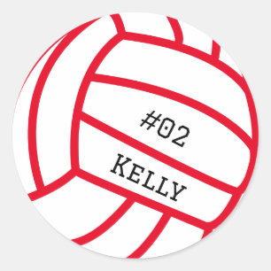 Pegatinas de voleibol rojo personalizados