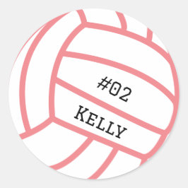 Pegatinas de voleibol rosado personalizados