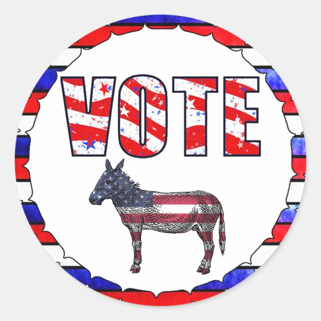 Pegatinas de voto de la bandera roja blanca y azul (Anverso)