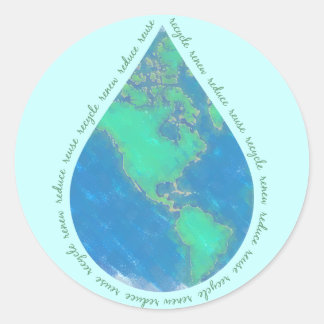Pegatinas de Water Drop Earth