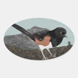 Pegatinas de Watercolor Eastern Towhee