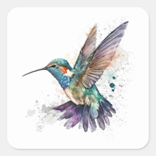 Pegatinas de Watercolor Hummingbird