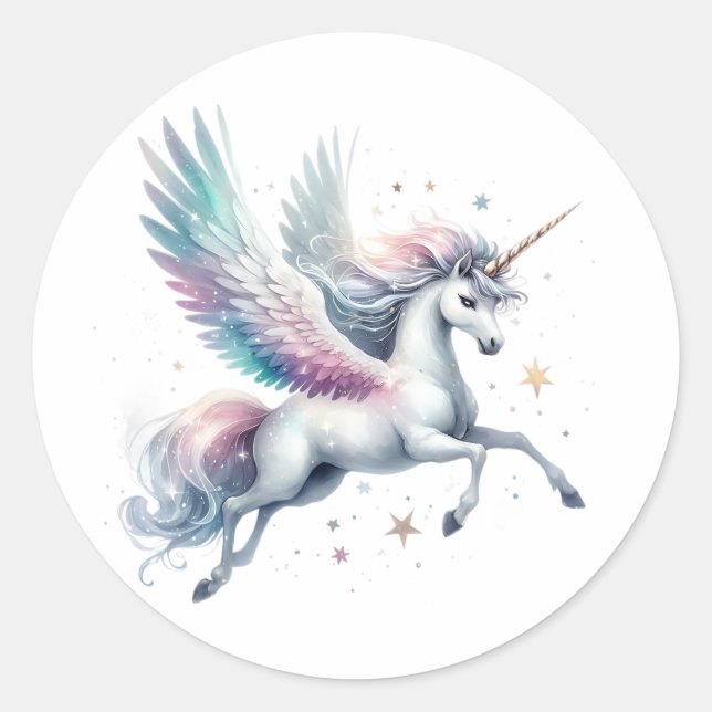Pegatinas de Watercolor Unicornio (Anverso)