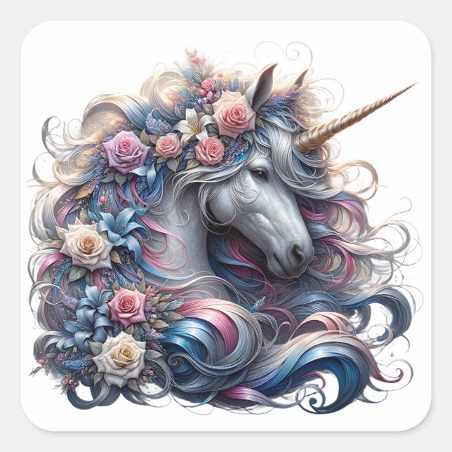 Pegatinas de Watercolor Unicornio (Anverso)
