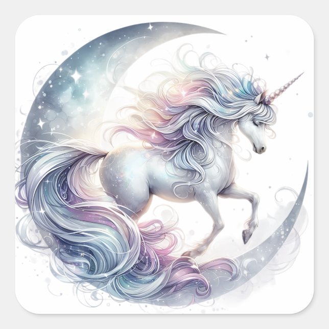 Pegatinas de Watercolor Unicornio (Anverso)