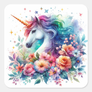 Pegatinas de Watercolor Unicornio