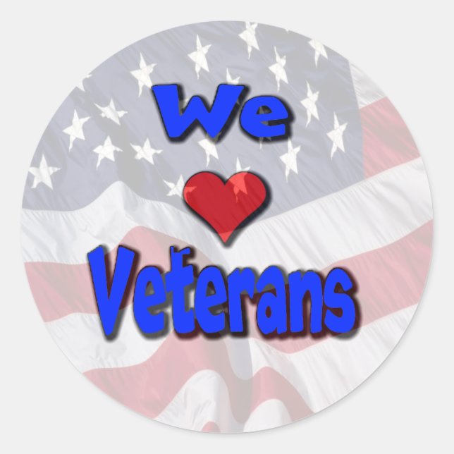 pegatinas de "We Love Veterans" (Anverso)